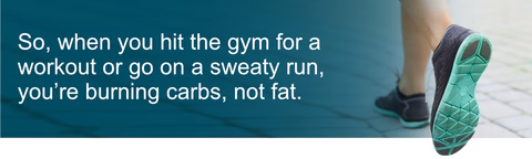 So, when you hit the gym for a workout or go on a sweaty run, you’re burning carbs, not fat.